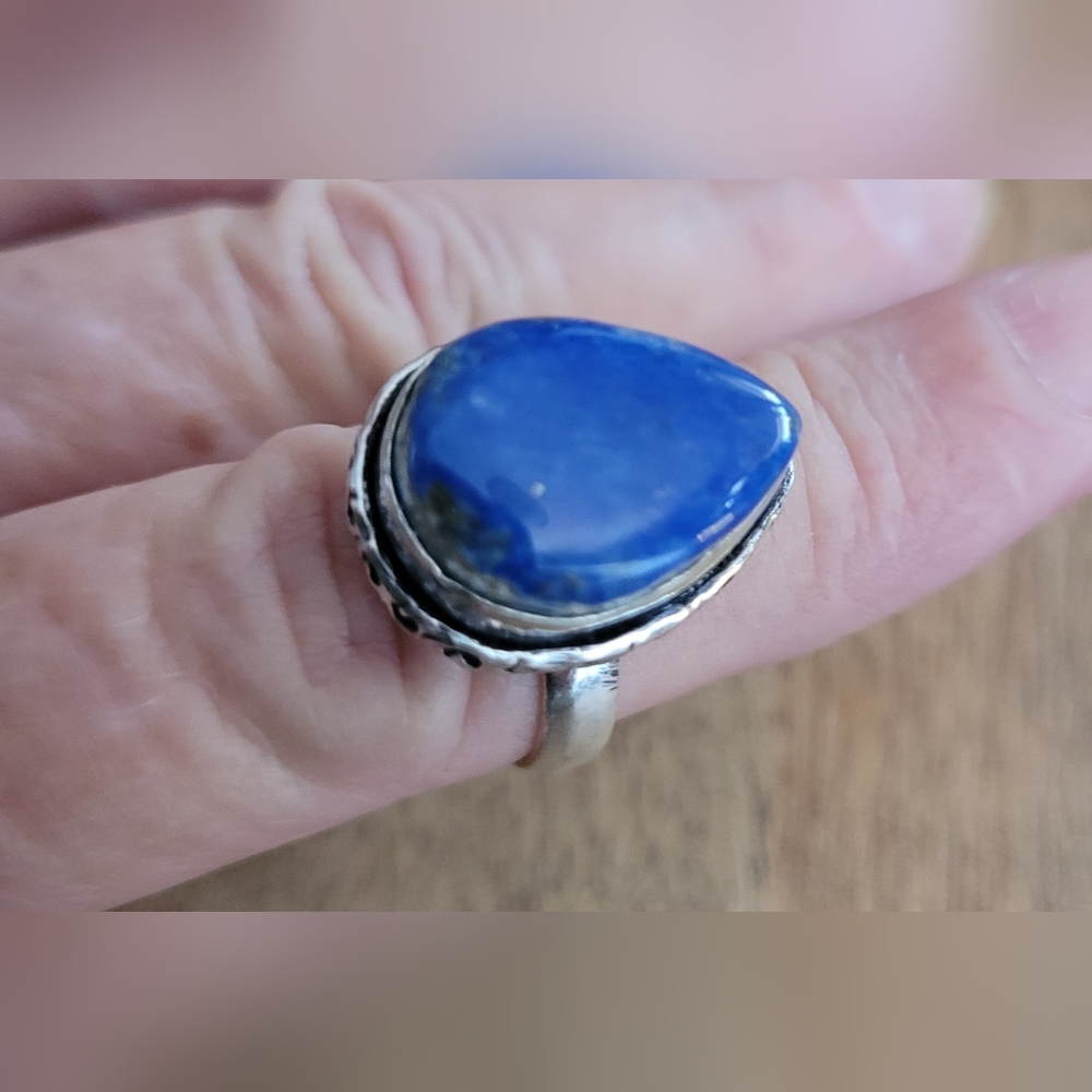 Blue Stone Silver Ring